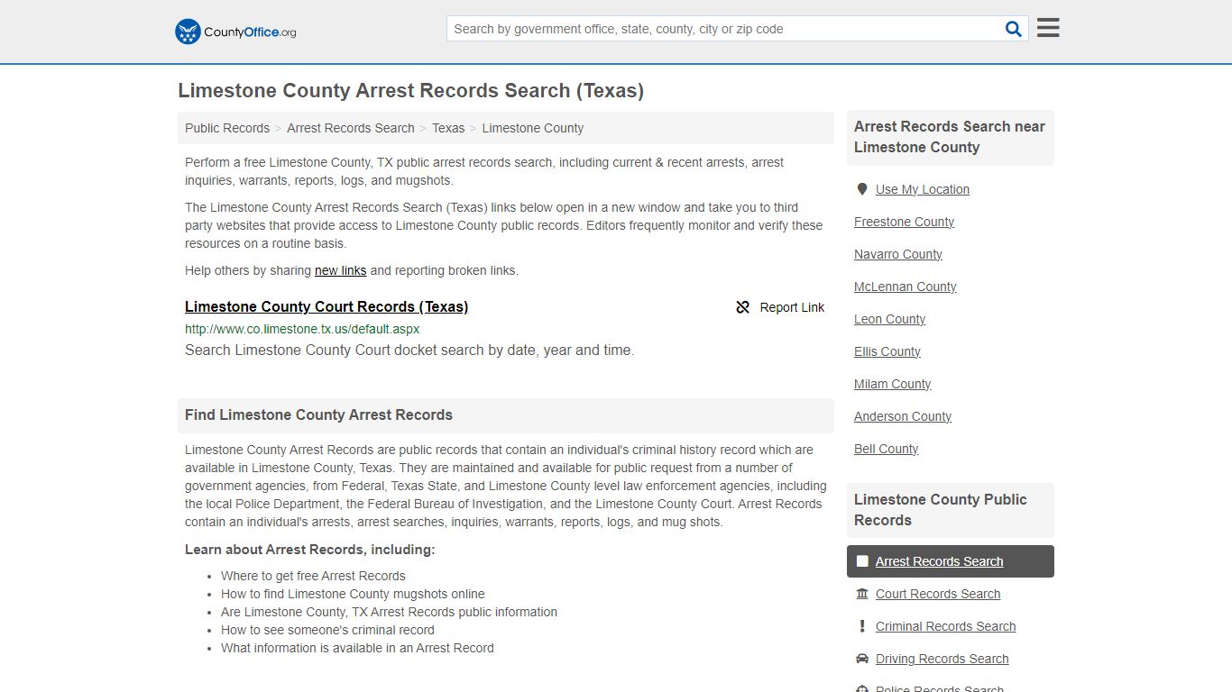 Arrest Records Search - Limestone County, TX (Arrests & Mugshots)