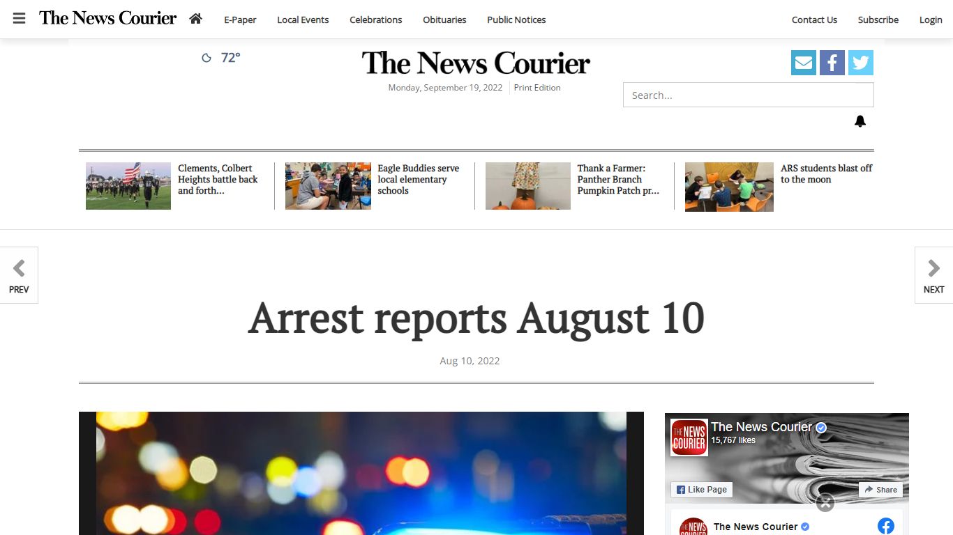 Arrest reports August 10 | News | enewscourier.com